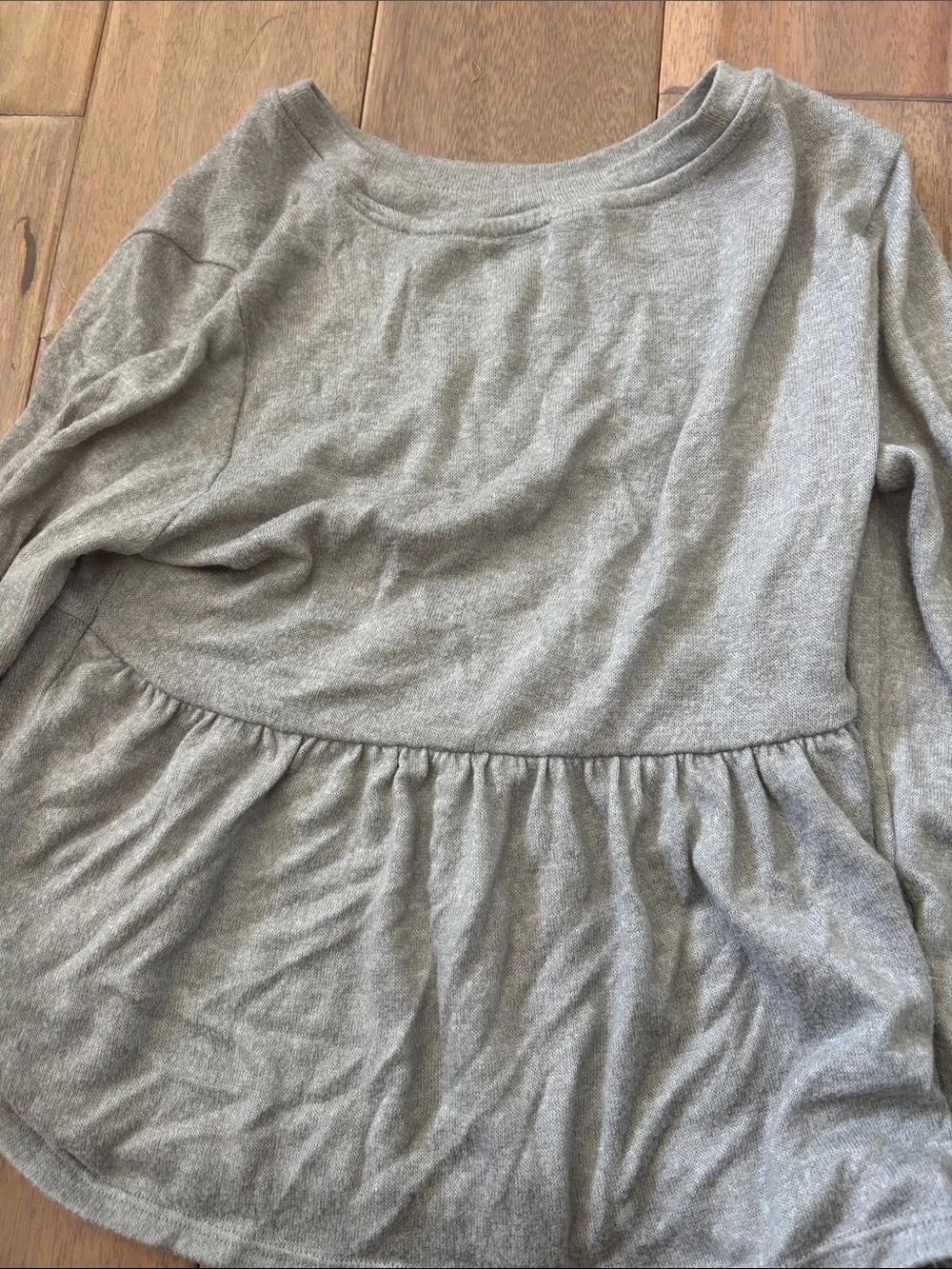 Old navy Girls' Long Sleeve Peplum Top - Gray